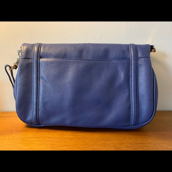 Tory Burch “Amanda” Fold-Over Cross Body Bag Blue - Picture 2 of 11